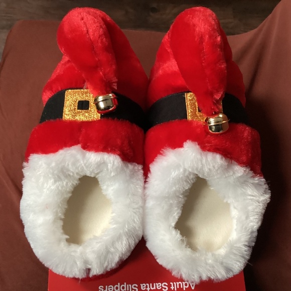 Merry Brite Adult Santa Slippers New Size M (7-8) - Picture 2 of 10